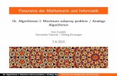 Panorama der Mathematik und Informatikfrettloe/teach/panorama15/panorama16.pdf · Panorama der Mathematik und Informatik 16: Algorithmen I: Maximum subarray problem / Analoge Algorithmen