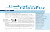 Homöopathische November 2009 Nachrichten - dzvhae.de · ausgabe der DZVhÄ-Publikumszeitschrift Homöopathie ist erschienen • Termine: ICE 14, Deutscher Homöopathie-Kongress 2015