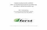Jahresbericht 2003 der Landesforstverwaltung Baden-Wü · PDF fileJahresbericht 2003 der Landesforstverwaltung Baden-Württemberg 49. Jahrgang Forstwirtschaftsjahr 2003 1.1.2003 bis