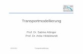 Prof. Dr. Sabine Attinger Prof. Dr. Anke HildebrandtMaterial/Transport/Transp... · 1D-Transportgleichung Wenn ein gelöster Stoff sich sowohl advektiv, als auch diffusiv in einer