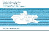 Reinickendorfer Sprach- und Lesetage 2017 10. bis 16. Juli ... · 2 3 Liebe Reinickendorferinnen, liebe Reinickendorfer, im verflixten 7. Jahr eröffnet der berühmte Kinder- und