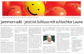 Lächelnd durch den Tag: Jammern adé - jetzt ist Schluss ... · Münsterländische Tageszeitung Oldenburger Münsterland Samstag, 21. Juli 2012 9 Von Angelika Hauke Cloppenburg.