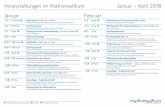 Veranstaltungen im Mathematikum Januar - April 2018 Januar ... · März Fr 2 16 Uhr P Spieleabend Wurzeln der Mathematik An diesem Abend können Sie im Mathematikum das tun, was die