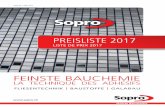 DE Preisliste CH 2017 20161412 - Sopro Bauchemie GmbH · kastanie 50 836-05 Beutel 5 kg Entfällt Alternativ empfehlen wir Sopro DF 10 ... Classé RG selon la norme NF EN 13 888 et