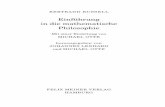 Einführung in die mathematische Philosophie · BERTRAND RUSSELL Einführung in die mathematische Philosophie Mit einer Einleitung von MICHAEL OTTE herausgegeben von JOHANNES LENHARD
