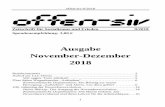 Ausgabe November-Dezember 2018 - offen-siv.net · Die momentan stattfindenden, scheinbar oder auch real hitzig geführten Debatten – weit über die Medien und die Strukturen der