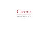 CICERO Mediadaten 2019 NEU · Preisliste Nr. 2 I Gültig ab 01.01.2019 Cicero ist die sinnliche, geistreiche und sympathische Art, sich mit Politik und politischer Kultur zu beschäftigen.