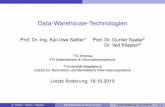 Data-Warehouse-Technologien · Organisatorisches Überblick 1 Einführung & Grundbegriffe 2 Data-Warehouse-Architektur 3 Multidimensionales Datenmodell 4 Extraktion, Transformation