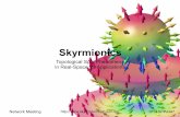 Skyrmionics · - Das Feld der Skyrmionen ist hochaktuell. - Führung deutscher Wissenschaftler in einem „emerging ﬁeld“. - Bestehende und sehr erfolgreiche Zusammenarbeit zwischen