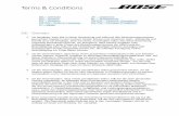 Terms & Conditions - bose.com · Terms & Conditions will status, if hired my hours, working conditions, job assignments and expectations, and compensation will be subject to change