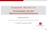 Biostatistik, WS 2017/18 - staff.uni-mainz.de · Wurfelt man 600 mal, so w¨ urde man gerne darauf wetten,¨ dass die Anzahl an Einsern zwischen 85 und 115 liegt. Die genaue Anzahl