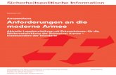 SI: Armeereform - Anforderungen an die moderne Armee ... · moderne Armee Aktuelle Lagebeurteilung mit Erkenntnissen für die Weiterentwicklung der Schweizer Armee – insbesondere
