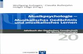 Wolfgang Auhagen · Claudia Bullerjahn Holger Höge (Hrsg.)music-psychology.de/pdf/jb/jb20_content.pdf · stellung, musikalisches Können sei durch Begabung vermittelt. Trotzdem er