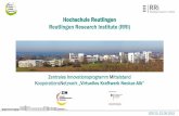 Hochschule Reutlingen Reutlingen Research Institute (RRI) · PDF fileZIM-KN Virtuelles Kraftwerk Neckar-Alb Weiterentwicklung der Region Tübingen Reutlingen Zollernalb kooperieren
