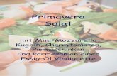 Primavera - sauna-haus.de · Primavera Salat mit Mini-Mozzarella Kugeln, Cherrytomaten, Parmaschinken und Parmesan an einer Essig-Öl Vinaigrette