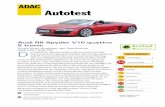 Autotest - ADAC: Allgemeiner Deutscher Automobil-Club · teuren Carbon-Anbauteilen an Front- und Heckstoßstange kann auch der beim Spyder kaum sichtbare V10-Heckmotor mit Echt-Carbon