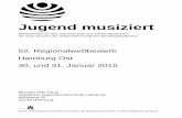 Jugend musiziert€¦ · Jugend musiziert Wettbewerbe für das instrumentale und vokale Musizieren der Jugend unter der Schirmherrschaft des Bundespräsidenten 52. Regionalwettbewerb