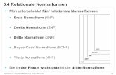 5.4 Relationale Normalformen - swl.htwsaar.de · 23 5.4 Relationale Normalformen § Man unterscheidet fünf relationale Normalformen § Erste Normalform(1NF) § Zweite Normalform(2NF)