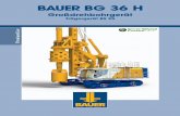 BAUER BG 36 H · – UW 110 Transportoptimiert, Abb. C Bohrgeräteanbau Serienausstattung – Sehr robuste H-Kinematik – Hauptwinde mit hydraulischer Freilaufsteuerung – Wirbel
