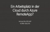 Ein Arbeitsplatz in der Cloud durch Azure RemoteApp?dille.name/media/2015/06/2015-06-18-VCNRW-Azure-  · PDF fileVirtuelles Netzwerk (VNET) Azure Active Directory Connect Domänenmitgliedschaft