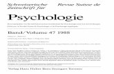 Schweizerische Revue Suisse de Zeitschrift für Psychologie · Schweizerische Zeitschrift für Psychologie Revue Suisse de Psychologie Inhalt - Sommaire Band - Volume 47 (1988) Originalia