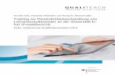 Training zur Persönlichkeitsentwicklung von ... · furt (Projektbericht) Reihe: Akademische Qualifikationsarbeiten 2018 - 2 - Zum Geleit . Im Rahmen der gemeinsamen „Qualitätsoffensive