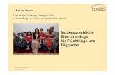 Muttersprachliche Elterntrainings für Flüchtlinge und ... · ©REFUGIO München Shqipe Krasniqi 1 Muttersprachliche Elterntrainings für Flüchtlinge und Migranten Frau Shqipe Krasniqi,