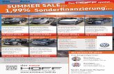 VW-Gebrauchtwagen Jul 2019 - autohaus-hoff.de · Das Auto Autohaus Das spezial..a Gute Gebrauchtwagen.Garantiert. SUMMER SALE... 1,990/0 Sonderfinanzierung„, VW ARTEON 2.0 TDI DSG