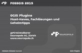 QGIS Plugins - blog.sourcepole.ch · FOSSGIS Münster 11.3.15 QGIS Plugins FOSSGIS 2015 QGIS Plugins Must-Haves, Fachlösungen und Geheimtipps @PirminKalberer Sourcepole AG, Zürich