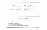 Übersicht · Phage-Display Thomas Haarmann AG Dietrich Methodenseminar Biochemie II 20.01. und 10.02.2009 Übersicht • Allgemeine Einführung • Phage M13 • Vektoren