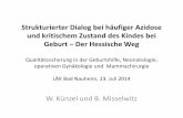 W. Künzel und B. Misselwitz - gqhnet.de · Strukturierter Dialog bei häufiger Azidose und kritischem Zustand des Kindes bei Geburt – Der Hessische Weg Qualitätssicherung in der