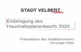 Einbringung des Haushaltsplanentwurfs 2020 · FB 2 / Stadtkämmerer –10.09.2019 -6 Haushaltsplanung 2020 Ertragsstruktur 2020 in € 2021 in € 2022 in € 2023 in € Steuern