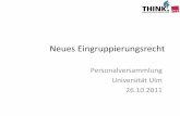 Tarifergebnis TVL-Tarifrunde 2011 - Uni Ulm Aktuelles · BAT IV b, FG 21 a Heraushebung zu 1/3 durch besondere Leistungen Nach altem Recht nach 6-jähriger Bewährung in IVa Heute