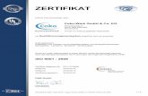ZERTIFIKAT - Coko DE · Anhang zum Zertifikat Registrier-Nr. 001170 QM08 Coko-Werk GmbH & Co. KG Porschestraße 5 32107 Bad Salzuflen Deutschland Dieser Anhang (Stand: 2016-04-27)