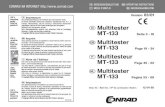 D Multitester MT-133 Multitester MT-133 Multitesteur MT- · PDF file70 D Einführung Sehr geehrter Kunde, wir bedanken uns für den Kauf des Multitesters MT-133. Der Aufbau entspricht