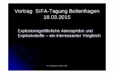 Vortrag SIFA-Tagung Boltenhagen 18.03 · Dr. Kurt Schubert , BG RCI . 2015 Vortrag SIFA-Tagung Boltenhagen 18.03.2015 Explosionsgefährliche Atmosphäre und Explosivstoffe – ein