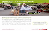 Newsletter „Zero Waste Berlin“ · Schulprojekt Zero Waste gestartet. Im November 2018 ist ein modular aufgebautes Angebot für Berliner Schulen (Schul-klassen ab Jahrgangsstufe