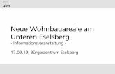 Neue Wohnbauareale am Unteren Eselsberg - ulm.de fileZulliger-Schule Verein der Kleingärtner Ulm e. V. Verein der Kleingärtner Ulm e. V. Verein der Kleingärtner Ulm e. V. Private
