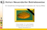 Hohen Neuendorfer Betriebsweise - bioland.de · erhebliche, frühzeitige Reduktion der Varroa-Milben dadurch erheblich geringeres Risiko für die Völker und „harte“ Medikamente