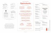 Speisekarte · Szegediner Fischsuppe Ungarische Spezialität mit 15.00Fogosch (Zander), Karpfen 23.00und Wels..... 7.00 Hühnereinmachsuppe