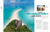 Strandparadies Einmal - kuramathi.com · an. Sonne, Strand, kris-tallklares blaues Meer, herrliche Tauchreviere und fan-tastische Küche sind nur einige Vorteile. Wir haben uns aufge-macht