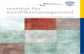 Institut für Konfliktmanagement · für Konflikt management reicht von Grundlagenforschung über unterschiedliche Lehrformate bis zur Konzeption und Implementierung von Programmen