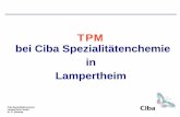 TPM bei Ciba Spezialitätenchemie in Lampertheim¼hrung_der... · TPM Audit Stufe 1 der Patenschaften Bewertungskriterien: • Sicherheit • Ordnung • Sauberkeit • Abstell- /Lagerflächen
