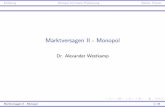 Marktversagen II - Monopol · EinleitungMonopol mit linearer PreissetzungWeitere Themen Marktversagen II - Monopol Dr. Alexander Westkamp Marktversagen II - Monopol 1/ 25