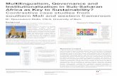 Multilingualism, Governance and Institutionalization in ... · Multilingualism, Governance and Institutionalization in Sub-Saharan Africa as Key to Sustainability? Contrastive case