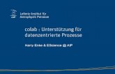 colab : Unterstützung für datenzentrierte Prozesse · Softwareunterstützung für datenzentrierte Prozesse: colab.aip.de 12.06.2017 / AK Forschungsdaten -ELN - Leibniz-Gemeinschaft