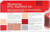 Blutdoping OSP Report 2 06 · Blutdoping, EPÛ, Eigenb/ut etc. Angesichts der in letzter Zeit immer wieder in den Medien erwähnten Begriffen wie Blutdoping, EPO, Eigenblut etc. wollen