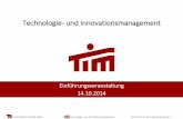Technologie- und Innovationsmanagement · 2014 Prof. Dr. Hans Georg Gemünden • Technologie- und Innovationsmanagement •Anmeldung für alle Vorlesungen, Übungen und Seminare