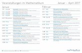 Veranstaltungen im Mathematikum Januar - April 2017 · Origami-Kunst im Mathematikum • anschließend Origami-Mitmach-Aktion für die ganze Familie Do rund – nützlich – schön23
