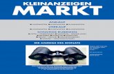 KLEINANZEIGEN MARKT - vsmedien-shop.de · ANKAUF LANGWAFFEN Ankauf von Deko Waffen MP 38/40 und Sturmgewehr 44, u.a.,Tel:0172-4226229 G Suche LG Gamo Expomatic, auch in schlechtem